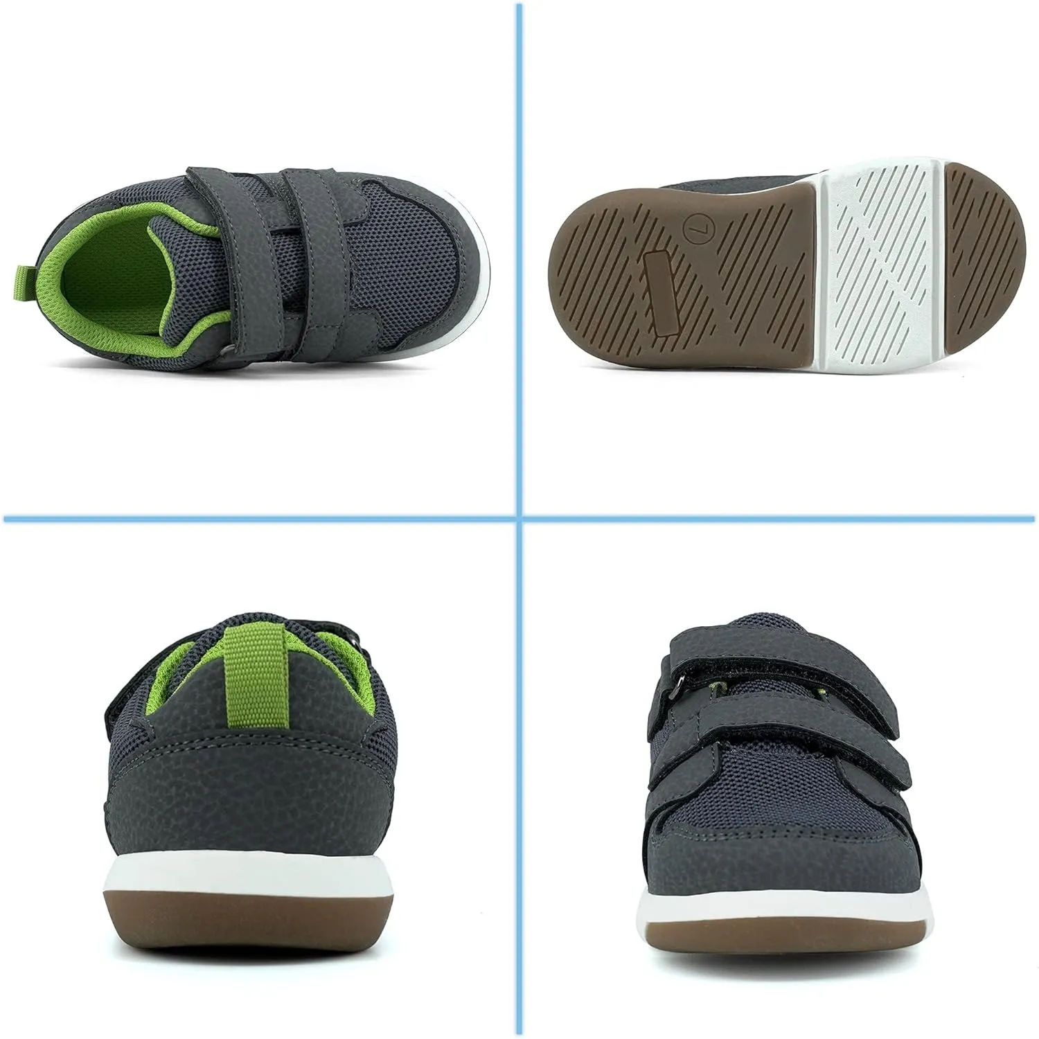 SKYWHEEL Toddler Boys Girls Tennis Shoes Kids Slip On Barefoot Shoes Wide Casual Walking Running Sneakers for Little Kids