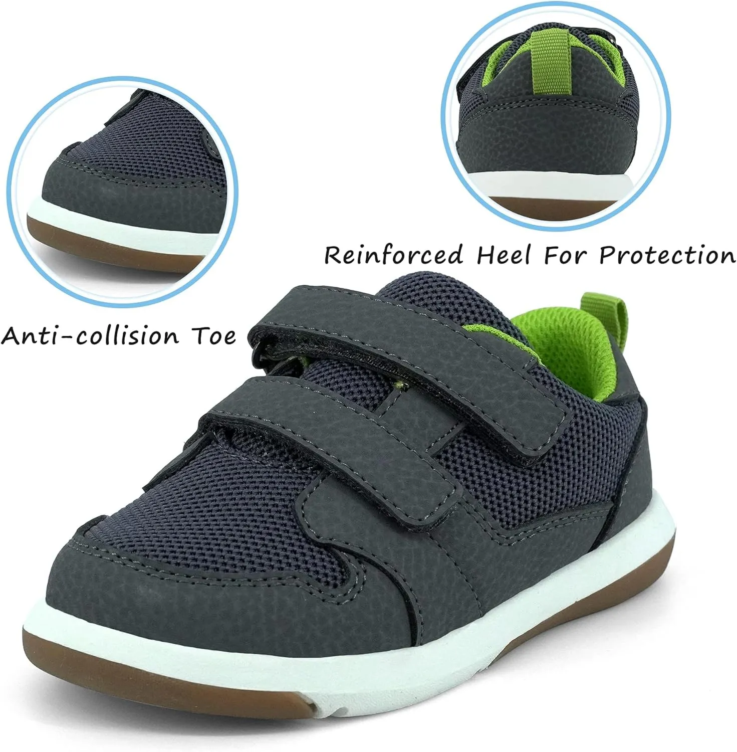 SKYWHEEL Toddler Boys Girls Tennis Shoes Kids Slip On Barefoot Shoes Wide Casual Walking Running Sneakers for Little Kids