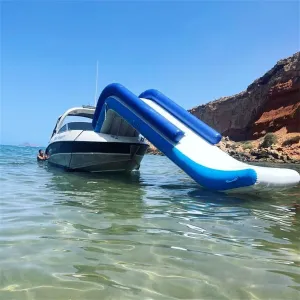 Small Mini Compact Yacht Inflatable Slide with Air Pump Suitable for Summer Outdoor Express, Beach Party