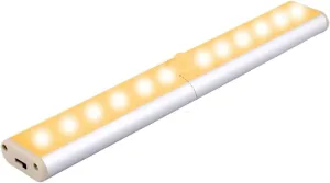 Smart Strip Charging 60led Human Body Sensor lamp Cabinet lamp Sensor Night Light USB Shoe Cabinet Wardrobe lamp (Color : 12 lamp Beads Yellow Light, Size : 2.8w)