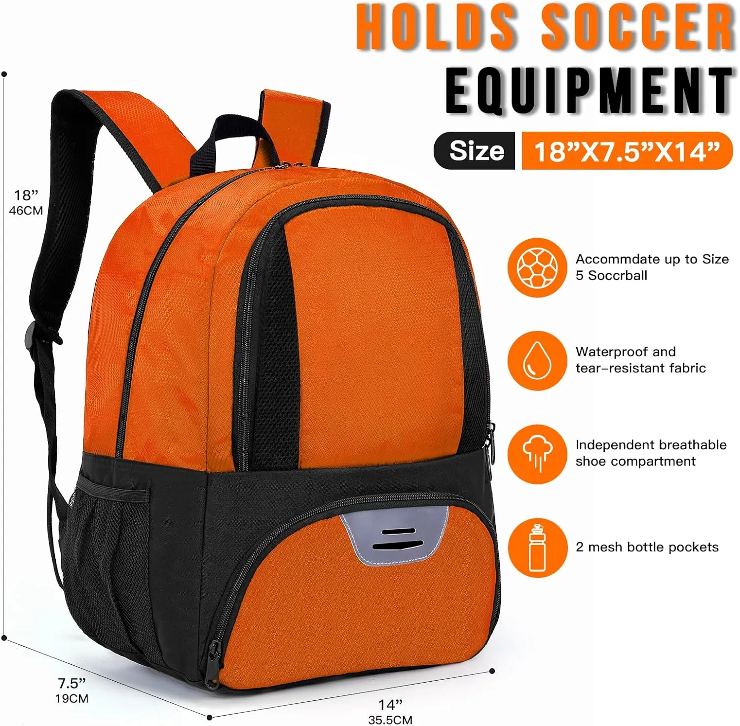 Soccer Bag,Youth Soccer Backpack, Football Volleyball Basketball Backpack fo,Sport Equipment Bags with Shoe compartment