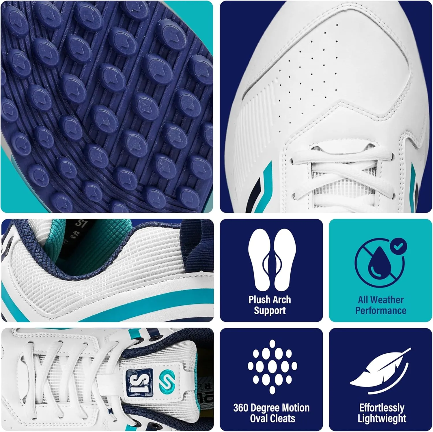 SOLM8 S1 Rubber Spikes - Lightweight Cricket Shoes for Men and Women - Durable Grip, Superior Protection (2024 Edition)