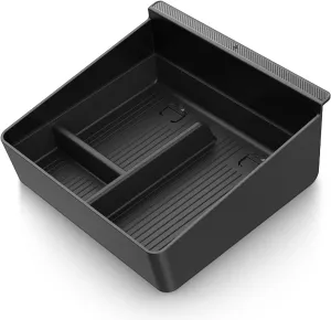 Spigen Non-Slide Center Console Organizer (Expanded Capacity) Designed for New Tesla Model Y Juniper (2025/2026 Refresh) and Tesla Model 3 Highland (2024/2025 Refresh) (Carbon Edition) [Non-Slide]