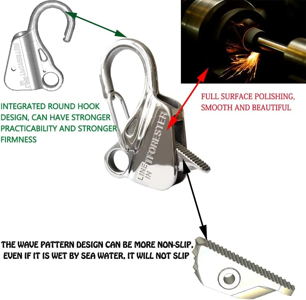 Stainless Steel Anchor Hook Slide Hook Boat Hook Knotless Anchor System Easy to Use with Quick Release (Rope Not Included) Holds 9000 lb