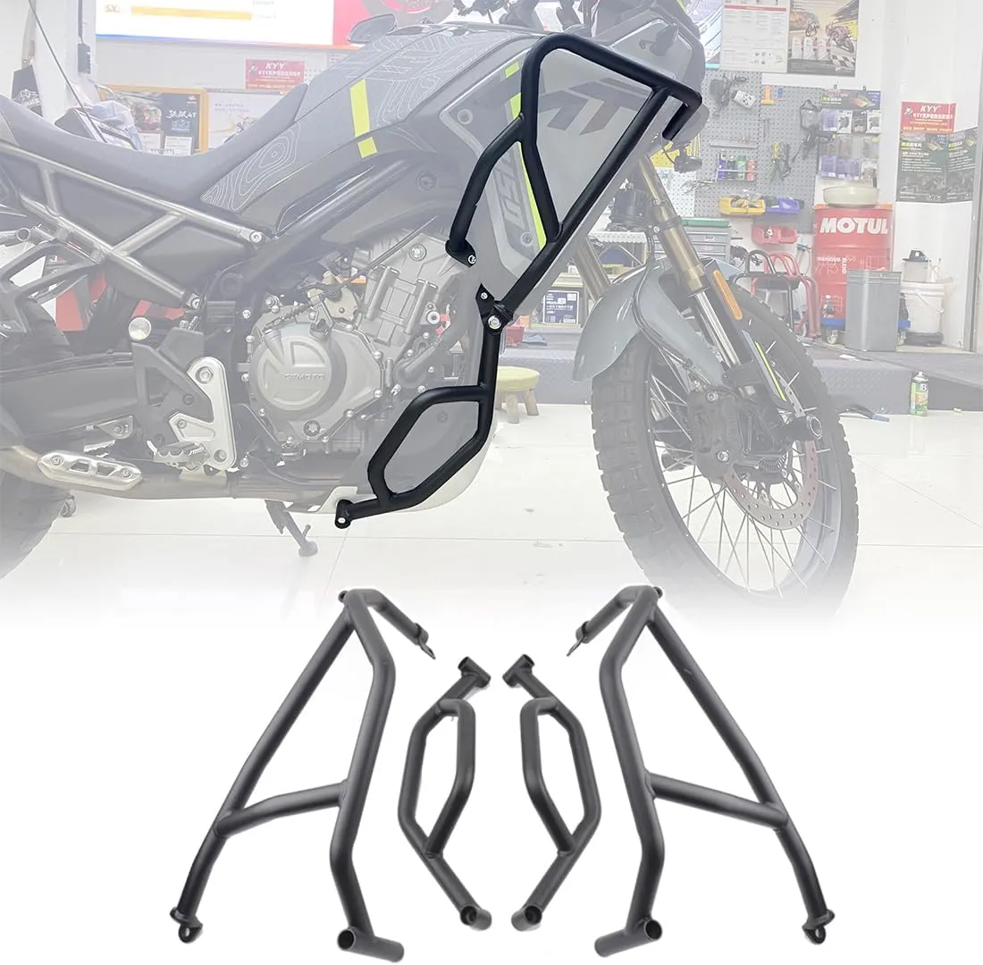 Steel Engine Guards Bumper for CFMOTO 450MT CF450MT 2024-2025 Upper Lower Highway Crash Bars Frame Sliders Stunt Cage Engine Falling Protection Bar CF Moto 450 MT 450-MT Motorcycle Accessories