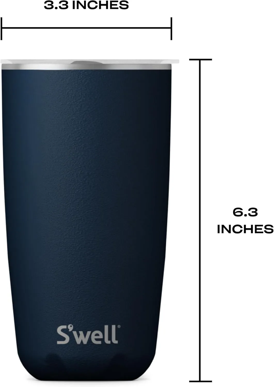 S'well Stainless Steel Tumbler with Slide-Open Lid, 18oz, Azurite, Triple Layered Vacuum Insulated Containers Keeps Drinks Cold for 12 Hours and Hot for 4, BPA Free