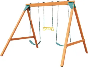 Swing-N-Slide PB 8360 Ranger Wooden Swing Set with Swings, Brown (Amazon Exclusive)