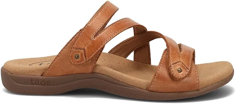 Taos Double U Premium Leather Women's Sandal - Stylish Adjustable Strap Design with Arch Support, Cooling Gel Padding for All-Day Enjoyment and Walking Comfort
