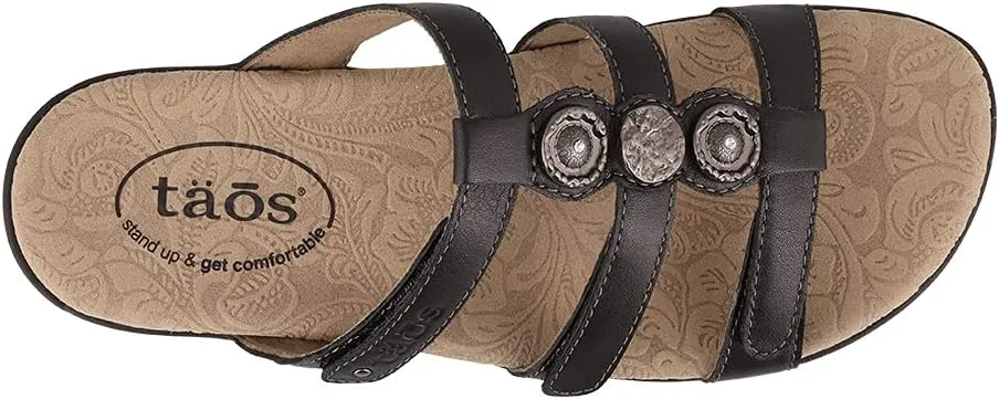 Taos Prize 4 Women's Walking Sandal - Stylish and Adjustable Three Strap Open Back Slide On Walking Sandal with Premium Arch Support and Cushioning for All Day Comfort