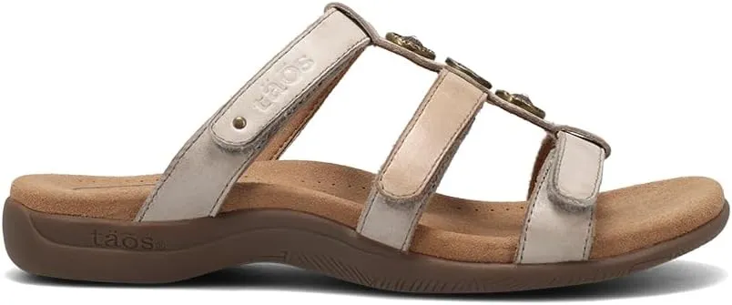 Taos Prize 4 Women's Walking Sandal - Stylish and Adjustable Three Strap Open Back Slide On Walking Sandal with Premium Arch Support and Cushioning for All Day Comfort