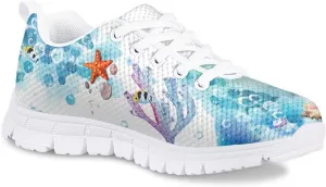 Tennis Shoes for Kids Girls Lightweight Running Sneakers Breathable Mesh Comfy Cute Print Walking Shoes