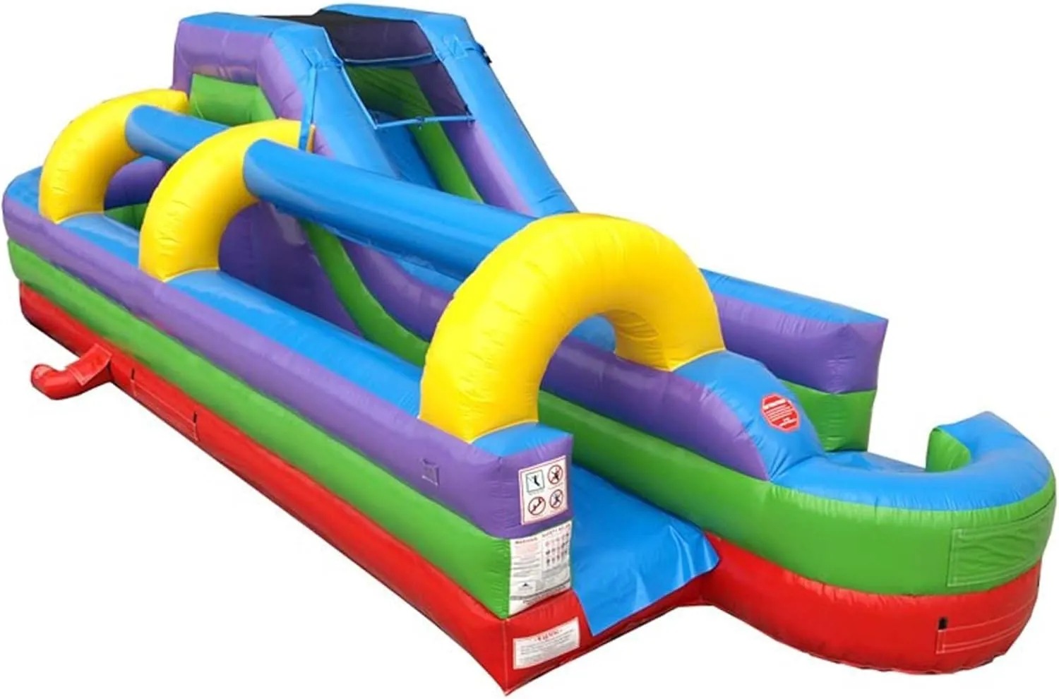 TentandTable Retro Rainbow Water Slide and Splash and Ride Waterslide Combo, Commercial-Grade Inflatable Water Slide, Includes 1.5HP Air Blower & Ground Stakes, 34'L x 10.5'W x 10'H