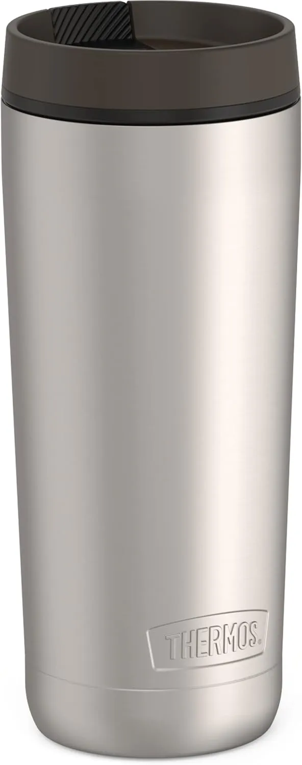 THERMOS ALTA SERIES Stainless Steel Tumbler 18 Ounce, Matte Steel/Espresso Black