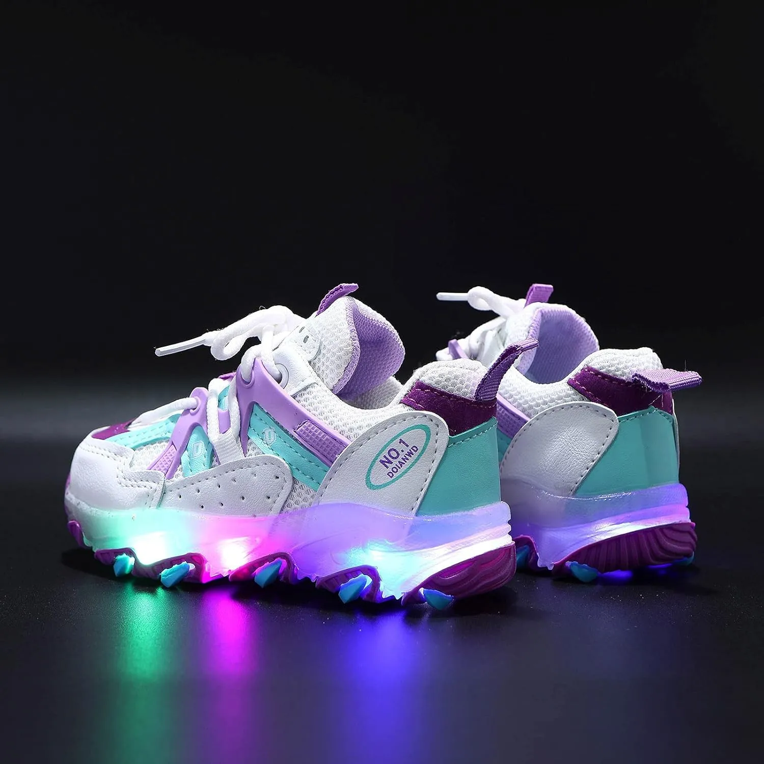 Toddler Girl Slip on Girls Led Children Luminous Sport Kids Baby Shoes Light Boys Bling Baby Shoes (Purple, 11 Little Kid)