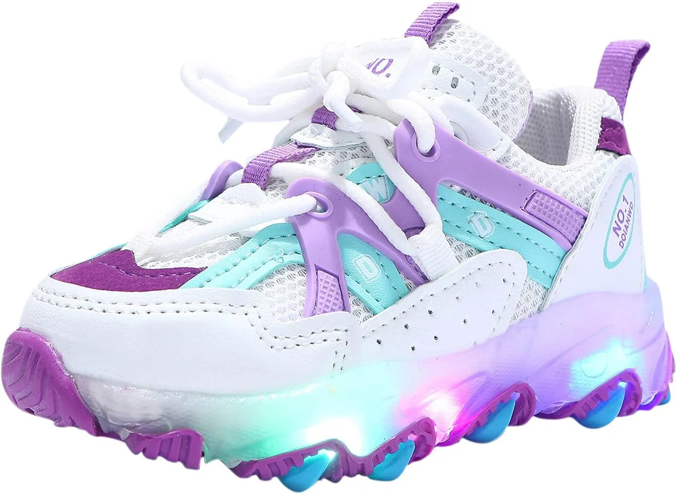 Toddler Girl Slip on Girls Led Children Luminous Sport Kids Baby Shoes Light Boys Bling Baby Shoes (Purple, 11 Little Kid)