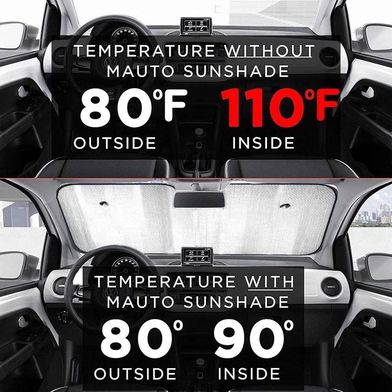 Travel Front Windshield Sun Shade for Car Truck SUV,World 7 Wonders Europe Asia,Blocks UV Rays Sun Visor Protector-Keep Your Vehicle Cool,Green - 55 x 30 Inch