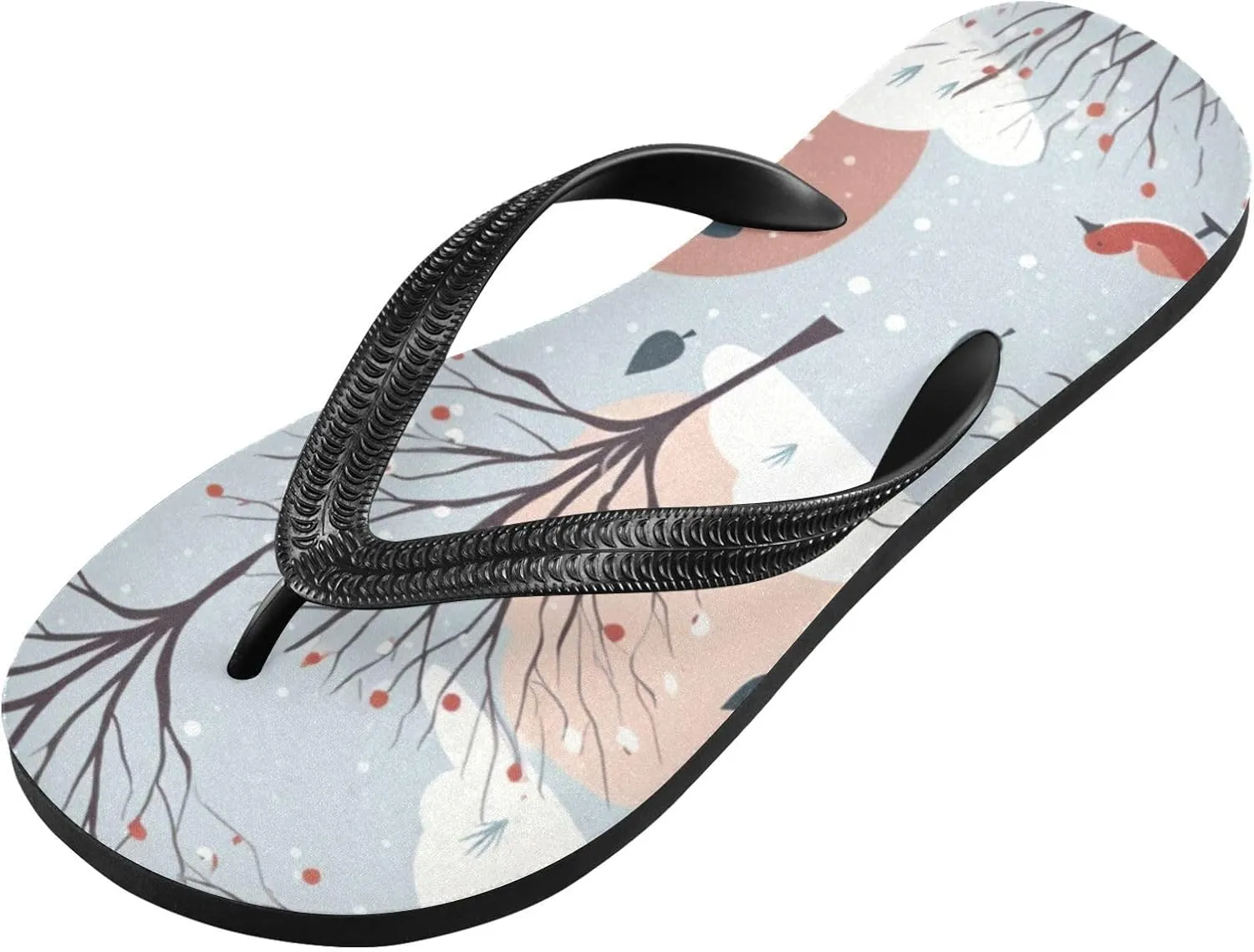 Trees Winter Flip Flop Beach Summer Casual Sandal for Women & Men Shower Shoes XS