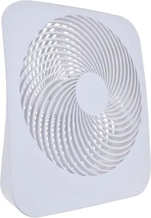 Treva 10-Inch Portable Fan, Powered by Battery and/or AC Adapter - Desk Fan Air Circulating with 2 Cooling Speeds for Personal and Travel Use (White)