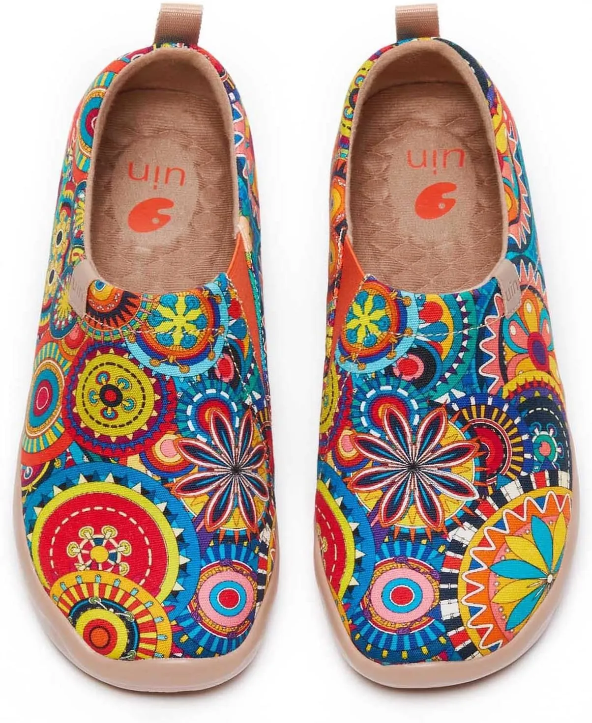 UIN Women's Blossom Slip On Shoes Colorful Comfortable Lightweight Art Travel Sneakers Casual Floral Stylish Everyday Loafers