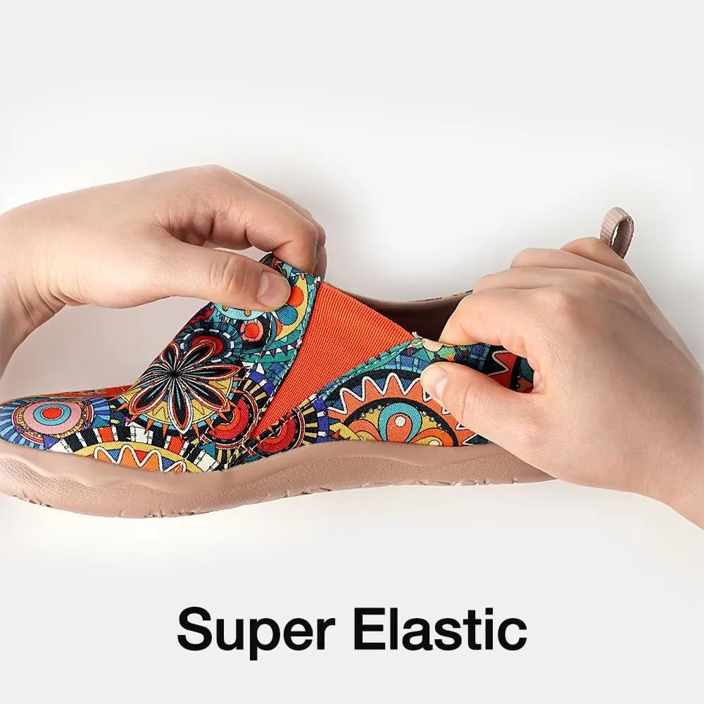 UIN Women's Blossom Slip On Shoes Colorful Comfortable Lightweight Art Travel Sneakers Casual Floral Stylish Everyday Loafers