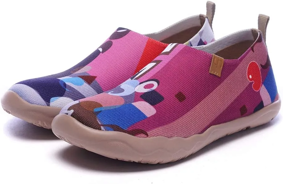 UIN Women's Slip-On Shoes Comfortable Breathable Knit Casual Footwear Stylish Travel-Friendly Loafers