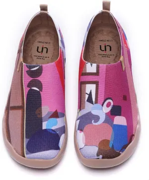 UIN Women's Slip-On Shoes Comfortable Breathable Knit Casual Footwear Stylish Travel-Friendly Loafers