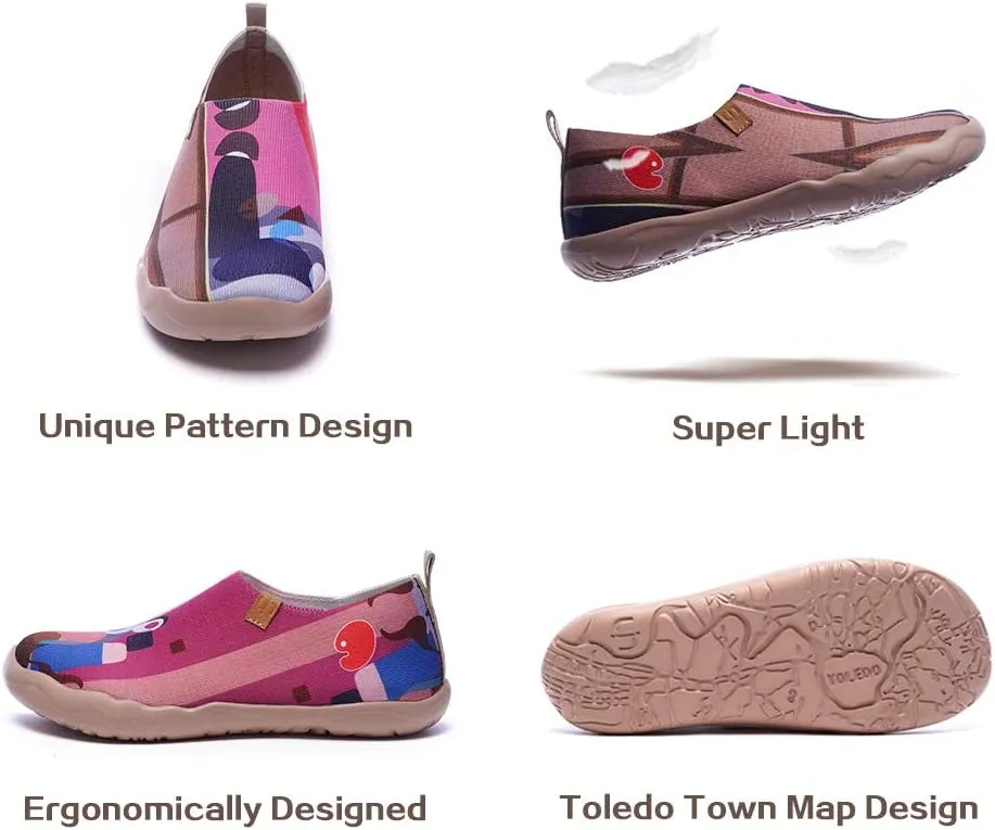 UIN Women's Slip-On Shoes Comfortable Breathable Knit Casual Footwear Stylish Travel-Friendly Loafers