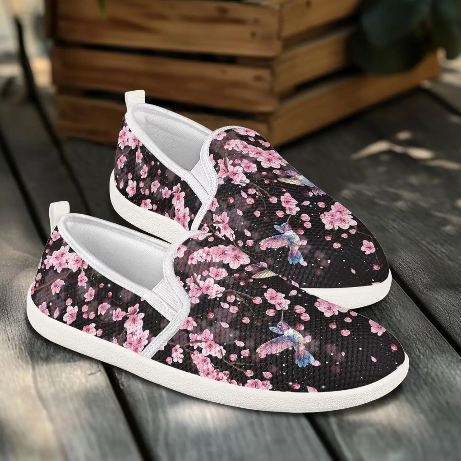 UNICEU Slip On Sneakers for Women Mesh Running Shoes with Anti Slip Rubber Sole,Lightweight Flat Loafers Casual Walking Shoes