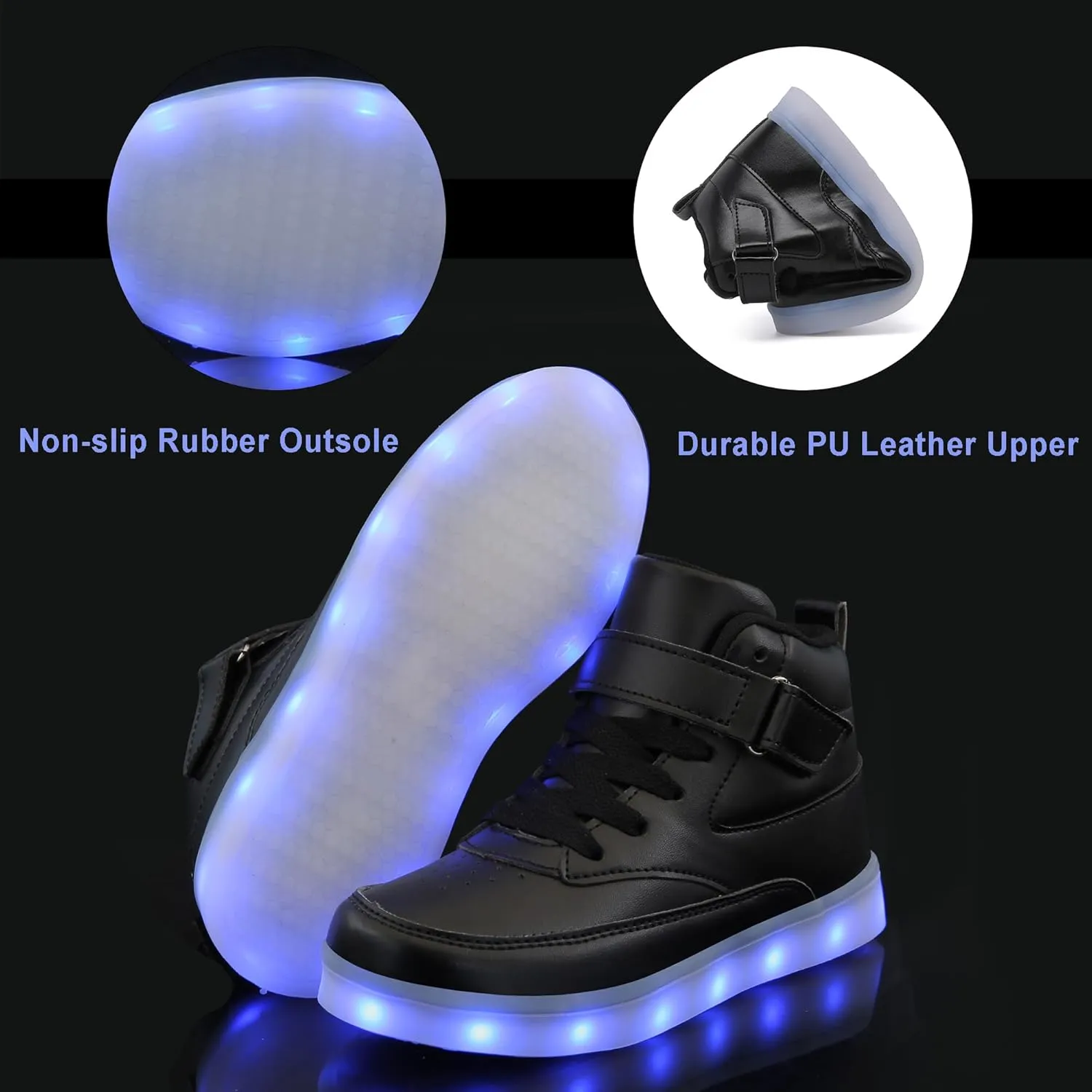 Unisex LED Shoes Light Up Shoes High Top Sneakers for Women Men