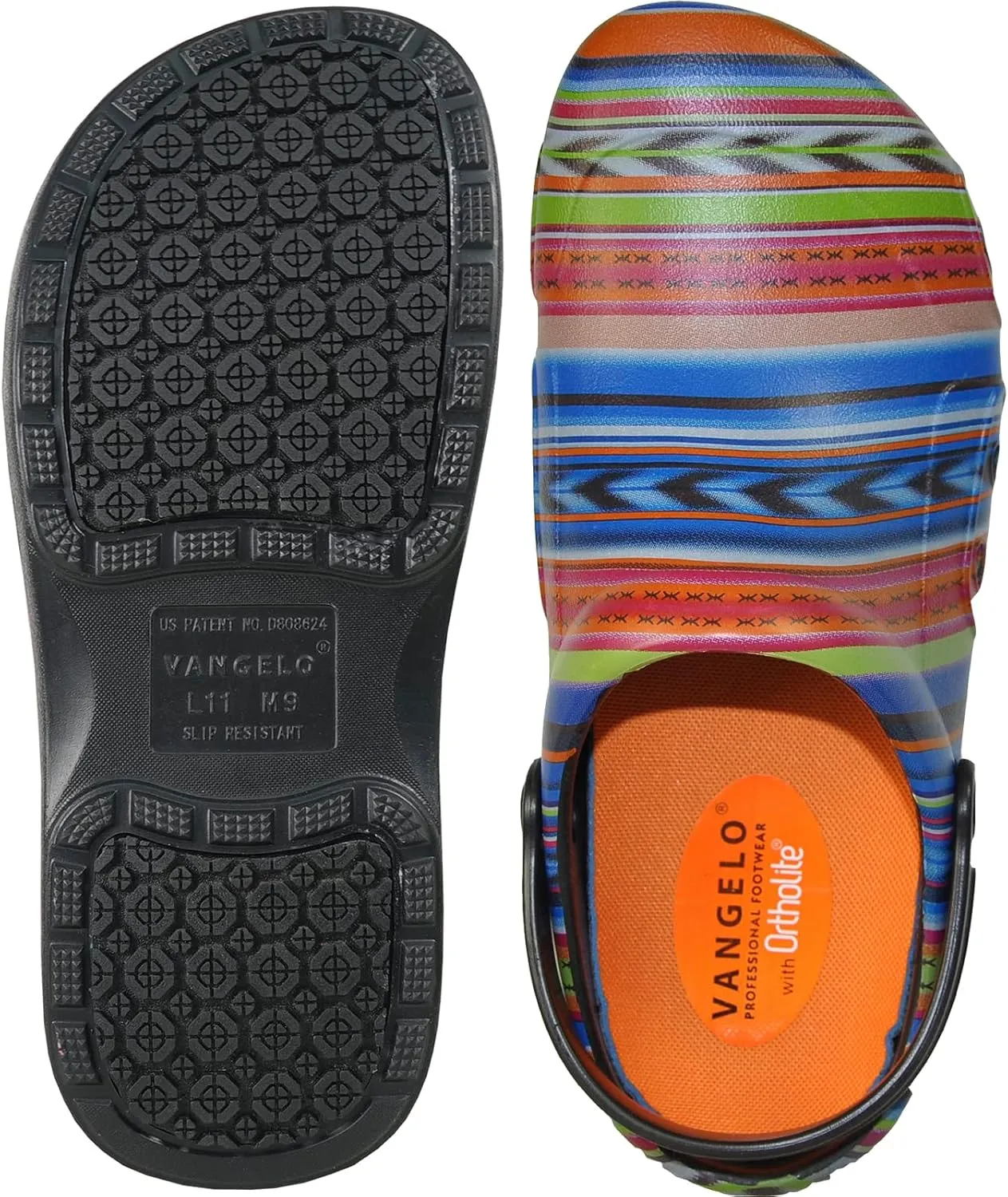 VANGELO Professional Slip Resistant Clog Waterproof Women Work Shoe Nurse Shoe Chef Shoe Ritz Black Lime White Multicolor