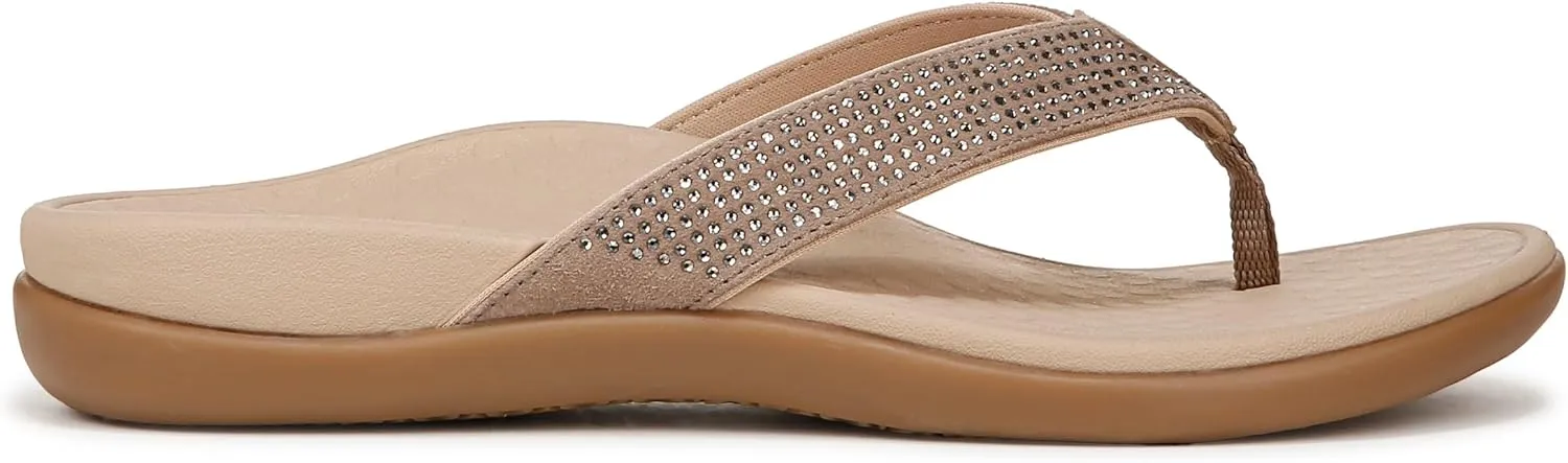 Vionic Women's Tide Rhinestones Toe-Post Sandal - Ladies Flip-Flop