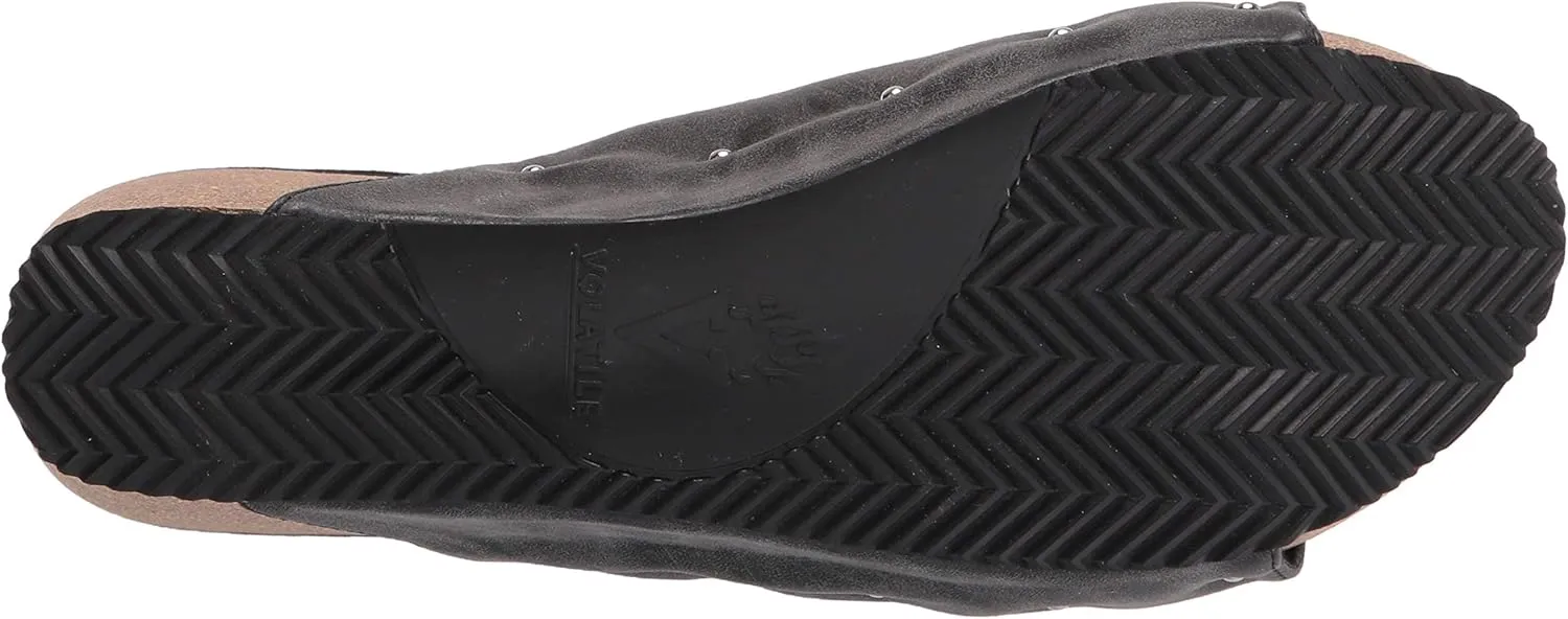 VOLATILE Division Wedge Sandals for Women Featuring Cork Covered Bottom with EVA Insole and Rubber Outsole