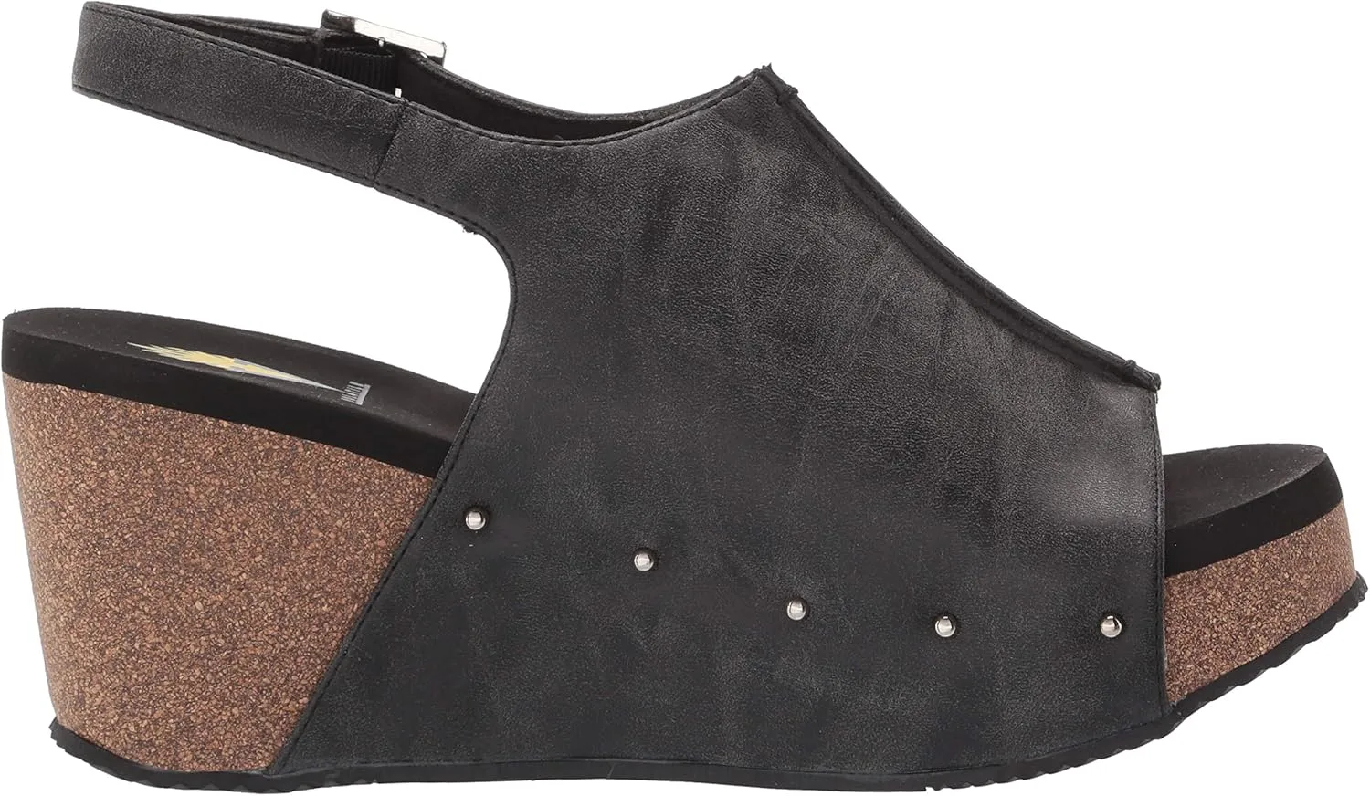 VOLATILE Division Wedge Sandals for Women Featuring Cork Covered Bottom with EVA Insole and Rubber Outsole