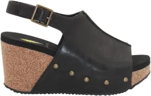 VOLATILE Division Wedge Sandals for Women Featuring Cork Covered Bottom with EVA Insole and Rubber Outsole