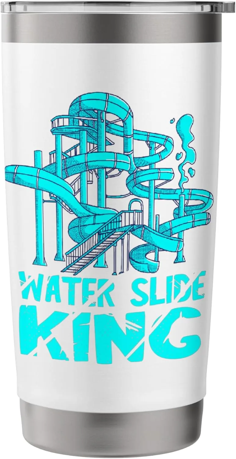 Water Slide King Amusement Lover Waterslides Aqua Park Stainless Steel Insulated Tumbler