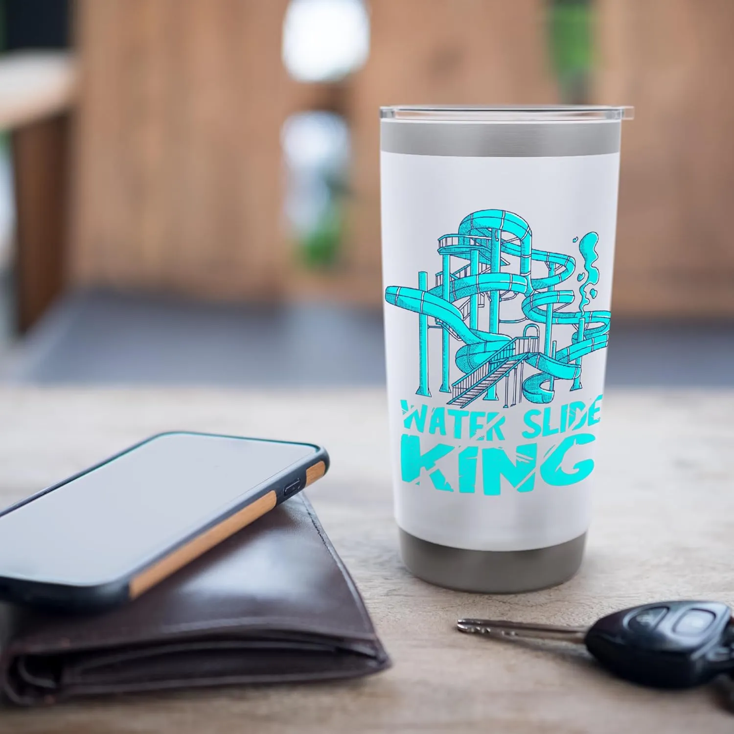 Water Slide King Amusement Lover Waterslides Aqua Park Stainless Steel Insulated Tumbler