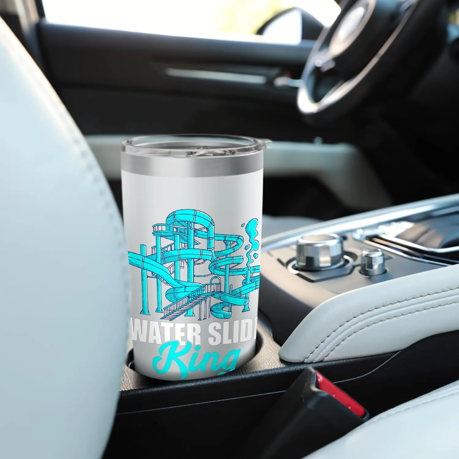 Water Slide King Aqua Park Amusement Lover Waterslides Stainless Steel Insulated Tumbler