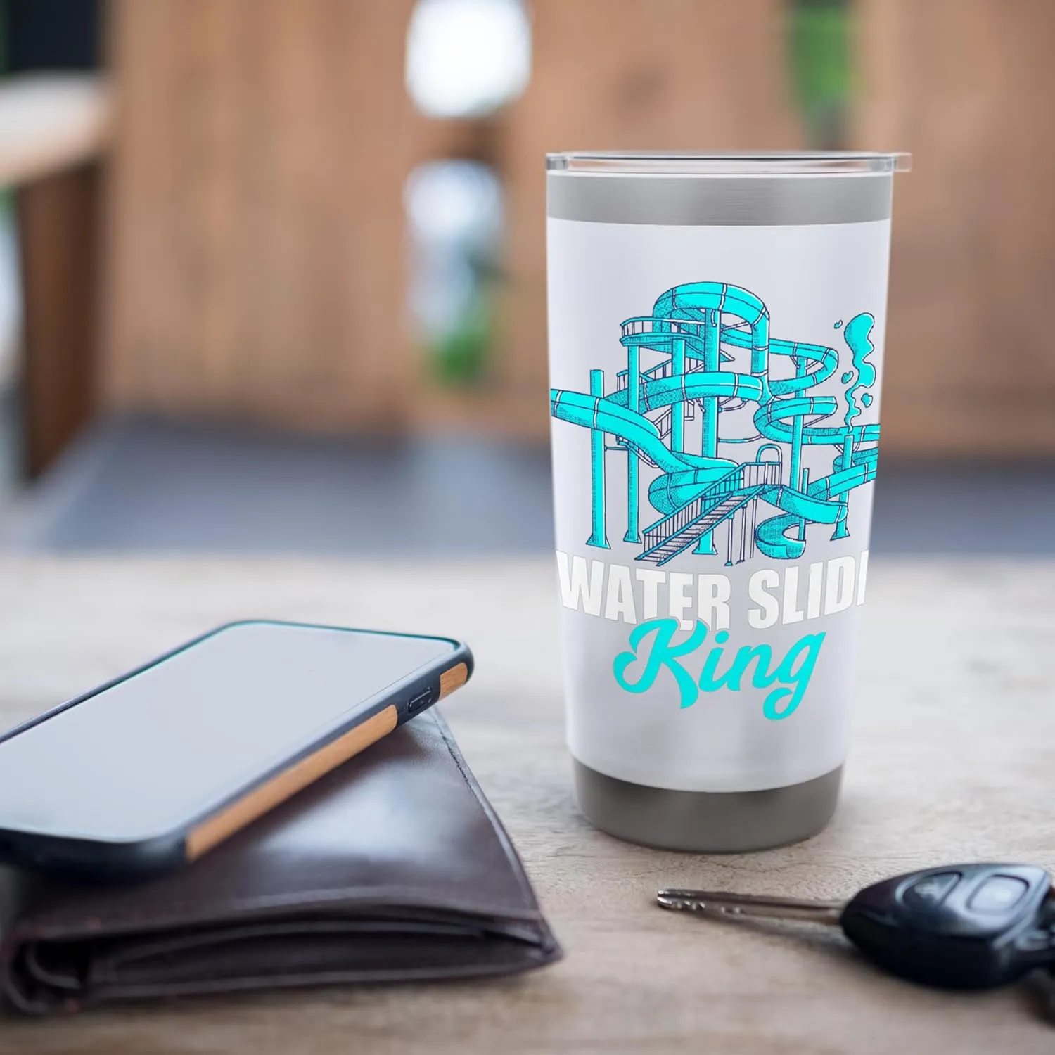 Water Slide King Aqua Park Amusement Lover Waterslides Stainless Steel Insulated Tumbler