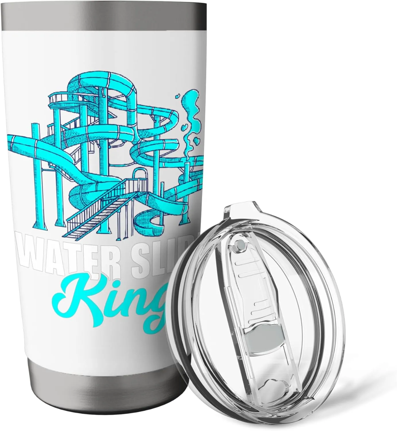 Water Slide King Aqua Park Amusement Lover Waterslides Stainless Steel Insulated Tumbler