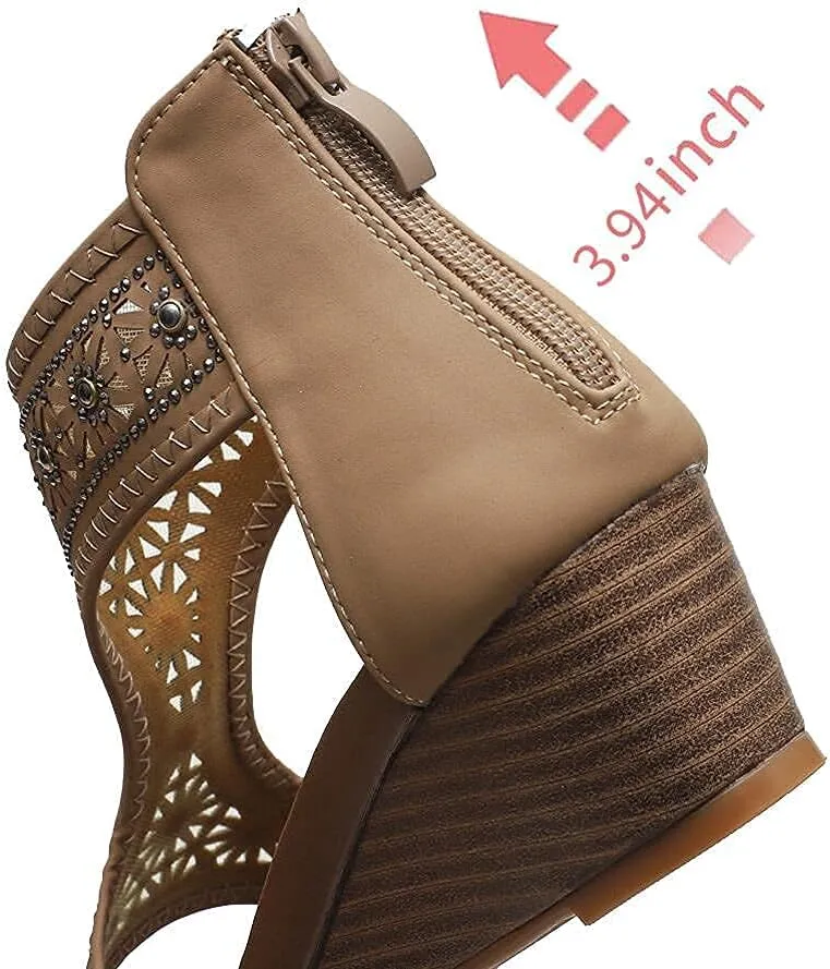 WOJWSKI Women's Slide Wedge Sandal Open Toe High Heel Zipper Back Platform