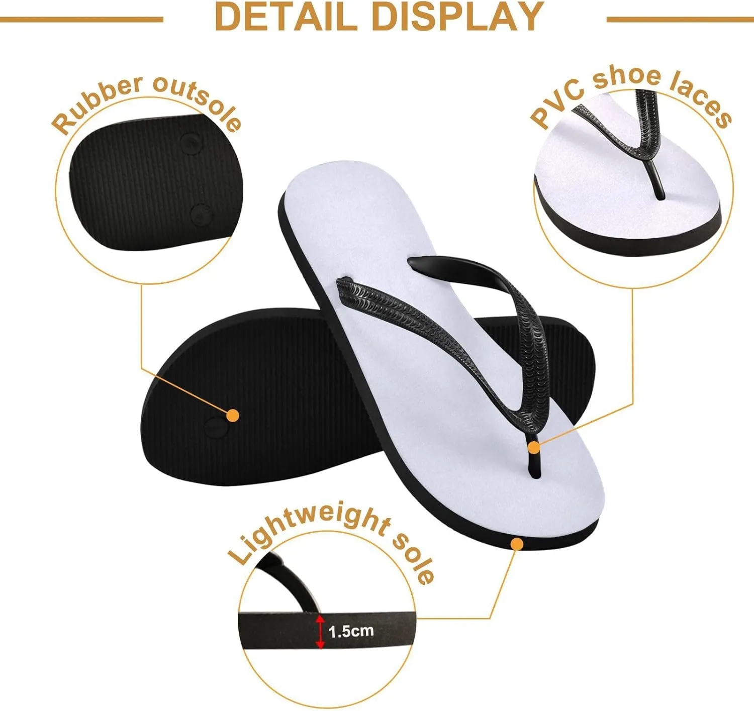Women Beach Summer Casual Flip Flop BlackQuick Dry Sandals Slipper for Men Black