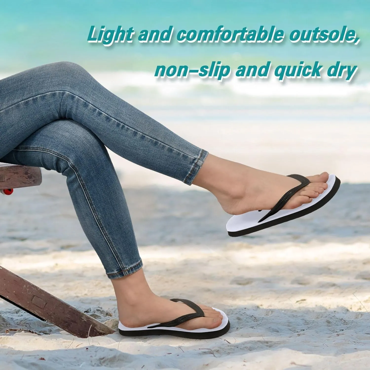 Women Beach Summer Casual Flip Flop BlackQuick Dry Sandals Slipper for Men Black