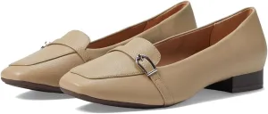 Women Comfortable Square Closed Toe Flats Slip On Buckle Strap Penny Loafer 1" Flat Heels Office Work Pumps Shoes Ladies Daily Casual Flat Loafer Club Church Driver Flats Retro 4-11 M US