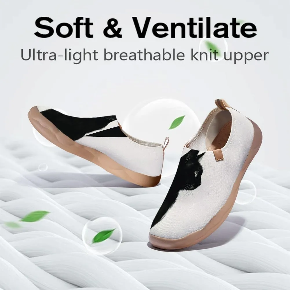 Women's Art Painted Travel Shoes Slip-on Casual Knitted Loafers Light and Comfortable Fashionable Sneakers