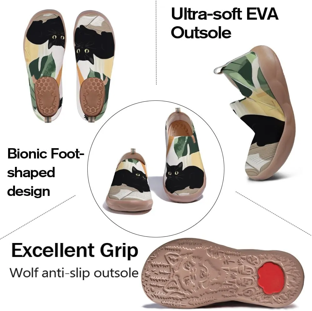 Women's Art Painted Travel Shoes Slip-on Casual Knitted Loafers Light and Comfortable Fashionable Sneakers