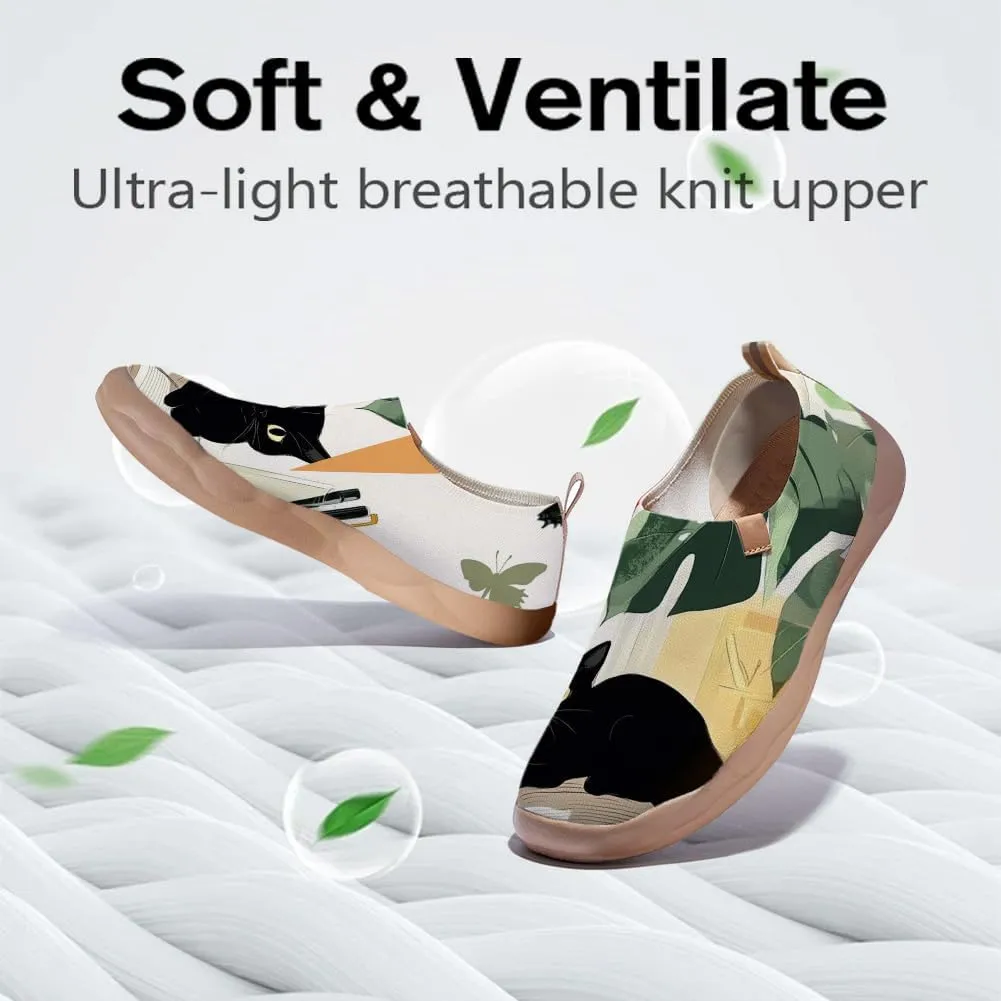 Women's Art Painted Travel Shoes Slip-on Casual Knitted Loafers Light and Comfortable Fashionable Sneakers