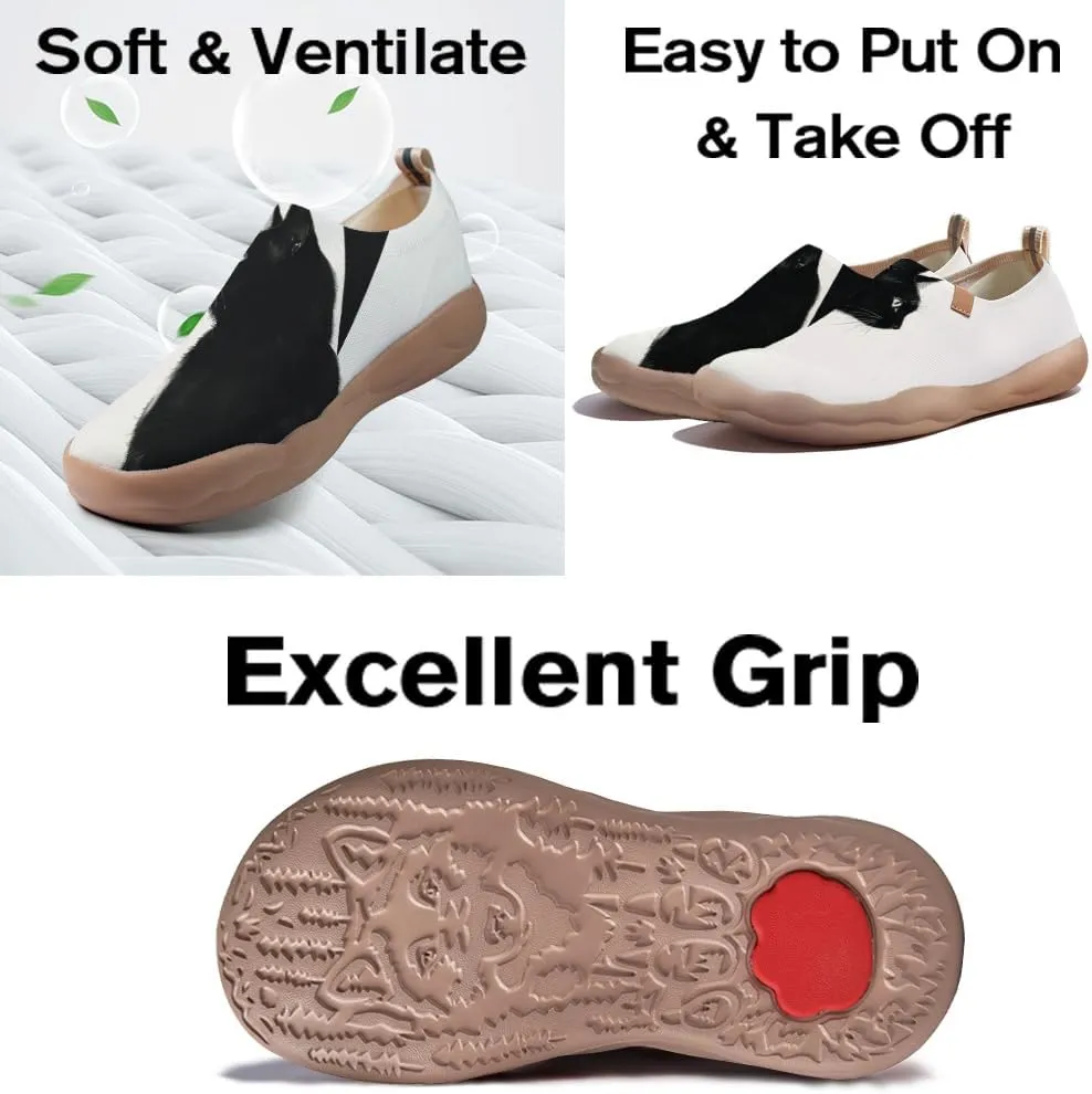Women's Art Painted Travel Shoes Slip-on Casual Knitted Loafers Light and Comfortable Fashionable Sneakers
