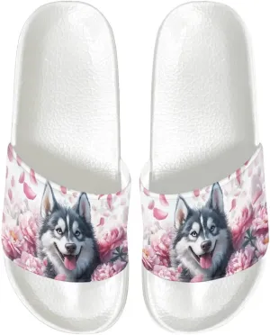 Women's Casual Slide Sandals,Sole Non-Slip Open Toe Slide Sandals Non Slip for Bathroom,Pool,Beach White Sole