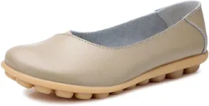 Women's Leather Shoes Loafers Slip-Ons Flats Casual Walking Driving