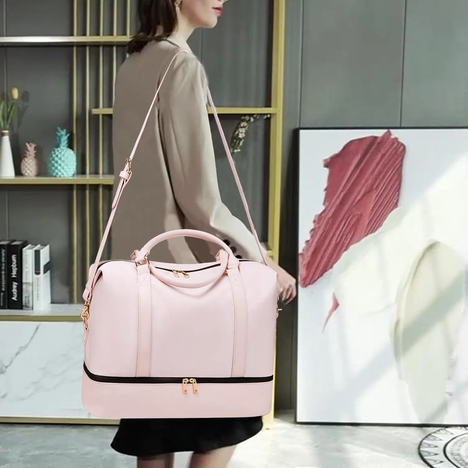 Womens Travel Weekender Bag Canvas Carry on Overnight Tote Luggage Duffel Beach Bags